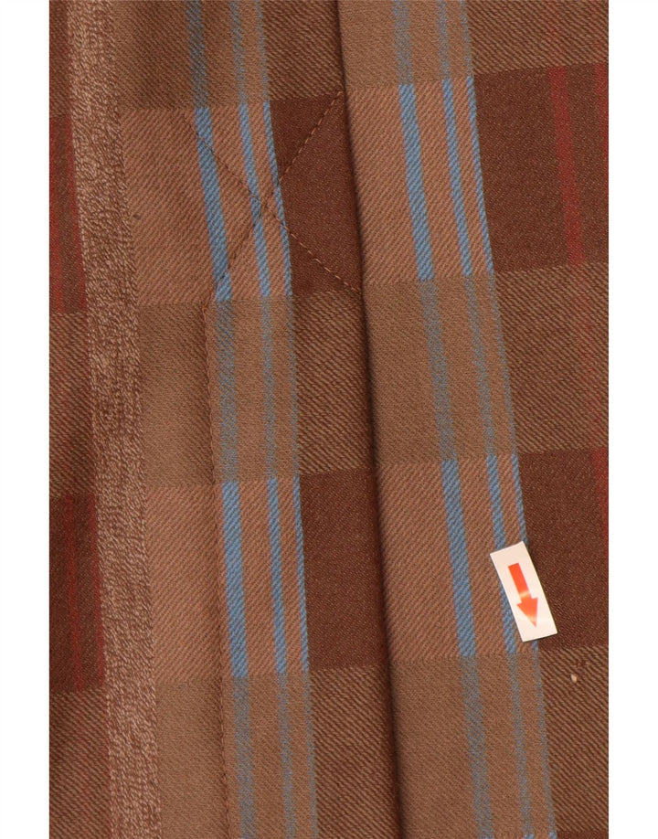 Saia reta feminina vintage de cintura alta IT 44 médio W26 xadrez marrom