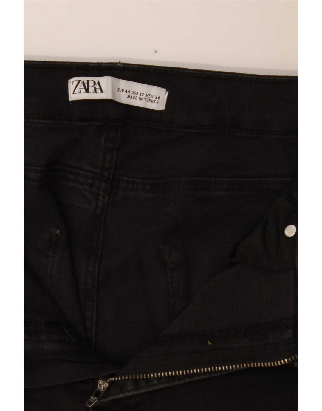 Zara Jeans Slim Feminino EU 44 XL W34 L24 Preto