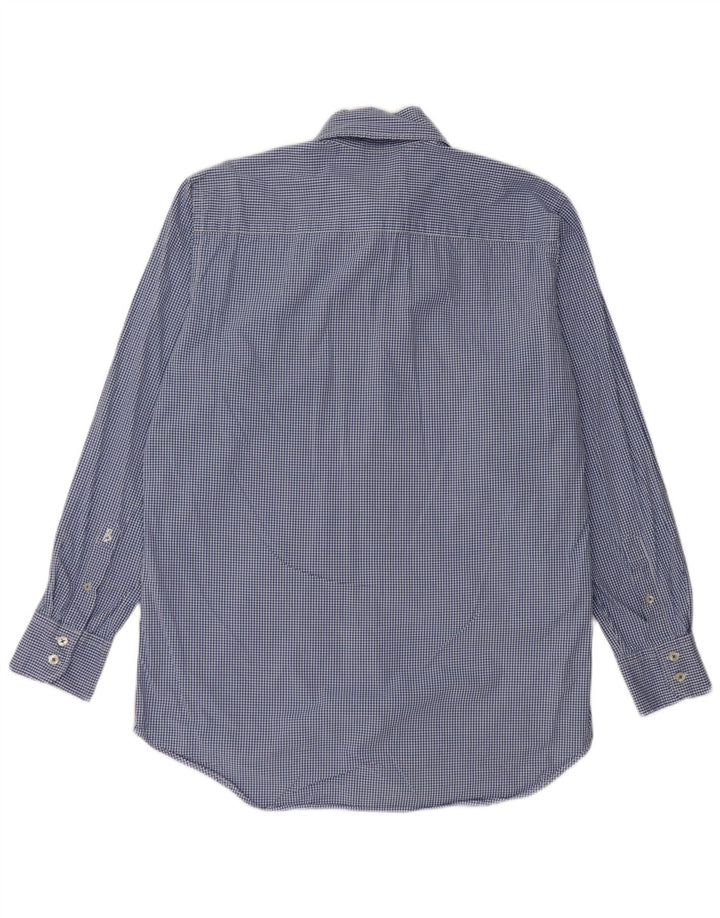 Camisa masculina Boden de algodão guingão azul médio