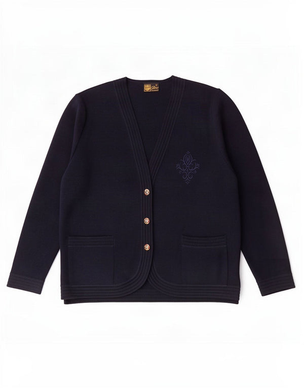 Suéter cardigã feminino Zero IT 52 2XL azul marinho