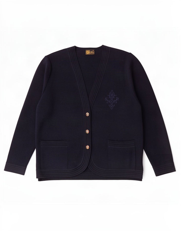 Suéter cardigã feminino Zero IT 52 2XL azul marinho