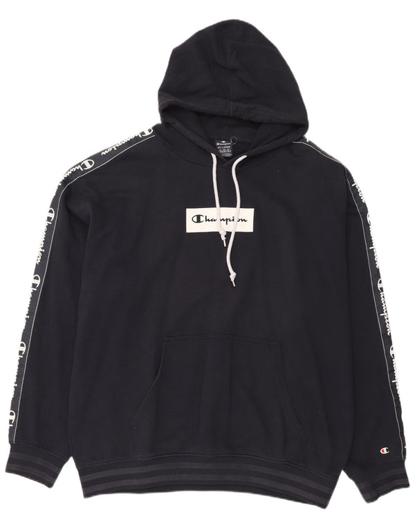 CHAMPION Suéter com capuz gráfico masculino 2XL algodão azul marinho
