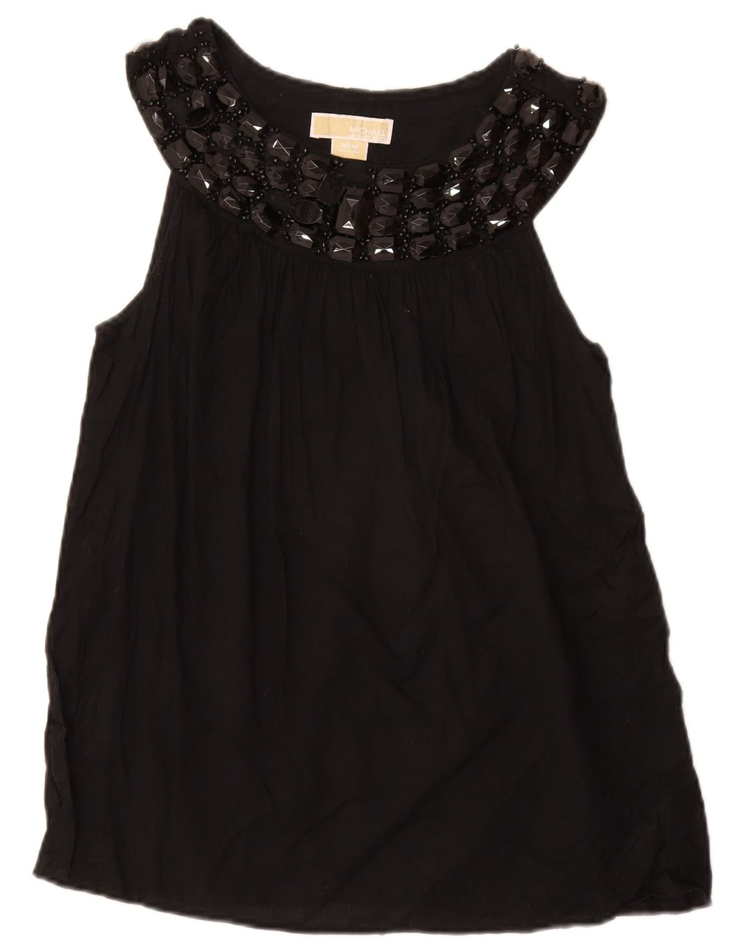 Blusa feminina sem mangas MICHAEL KORS Reino Unido 12 algodão preto médio