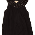 Blusa feminina sem mangas MICHAEL KORS Reino Unido 12 algodão preto médio