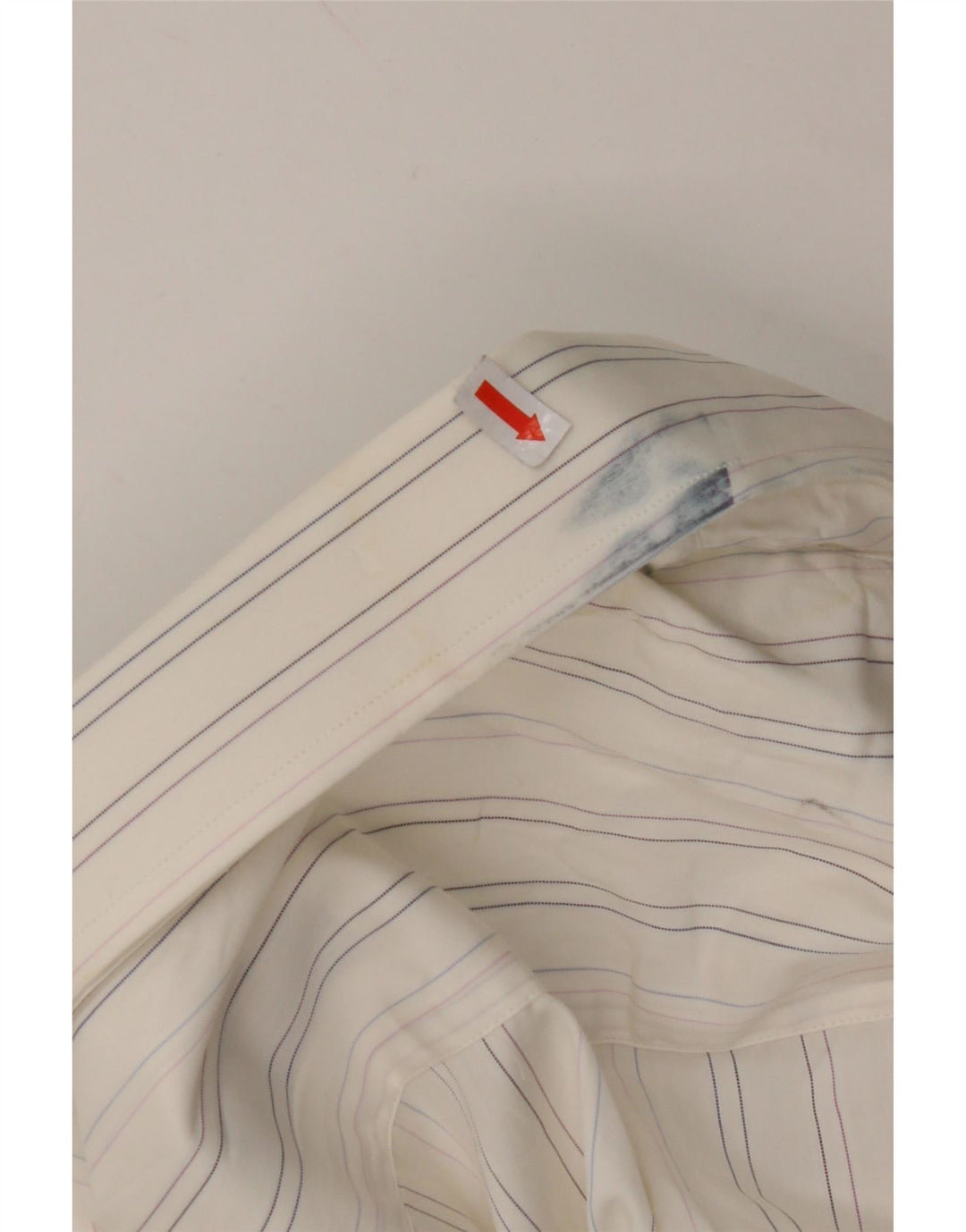 Camisa masculina MASSIMO DUTTI tamanho 43 grande algodão listrado branco