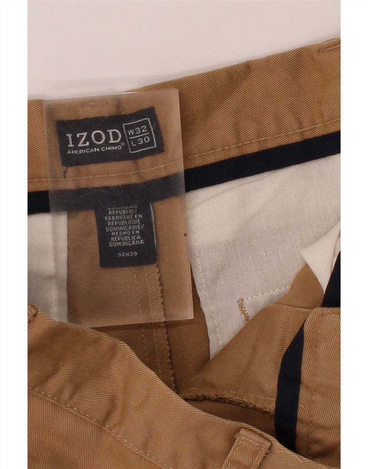 IZOD Mens Straight Chino Trousers W32 L30 Beige Cotton Vintage Izod and Second-Hand Izod from Messina Hembry 