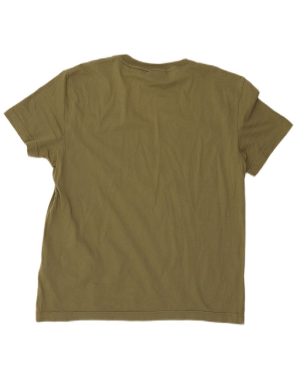 Camiseta masculina Calvin Klein com estampa gráfica grande de algodão verde