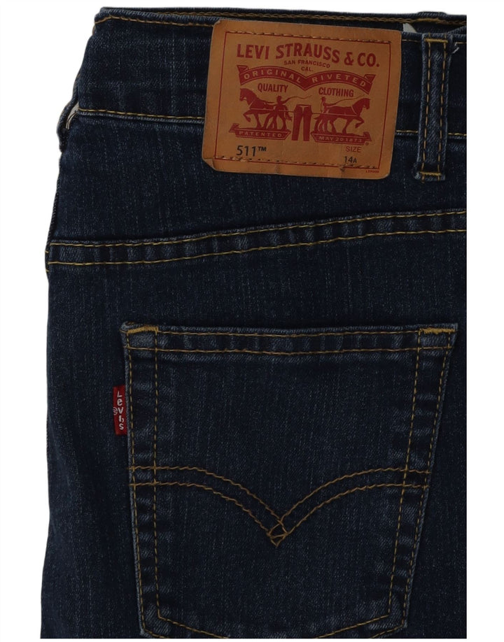 Jeans Levi's Boys 511 Slim 13-14 Anos W24 L25 Azul Marinho Algodão