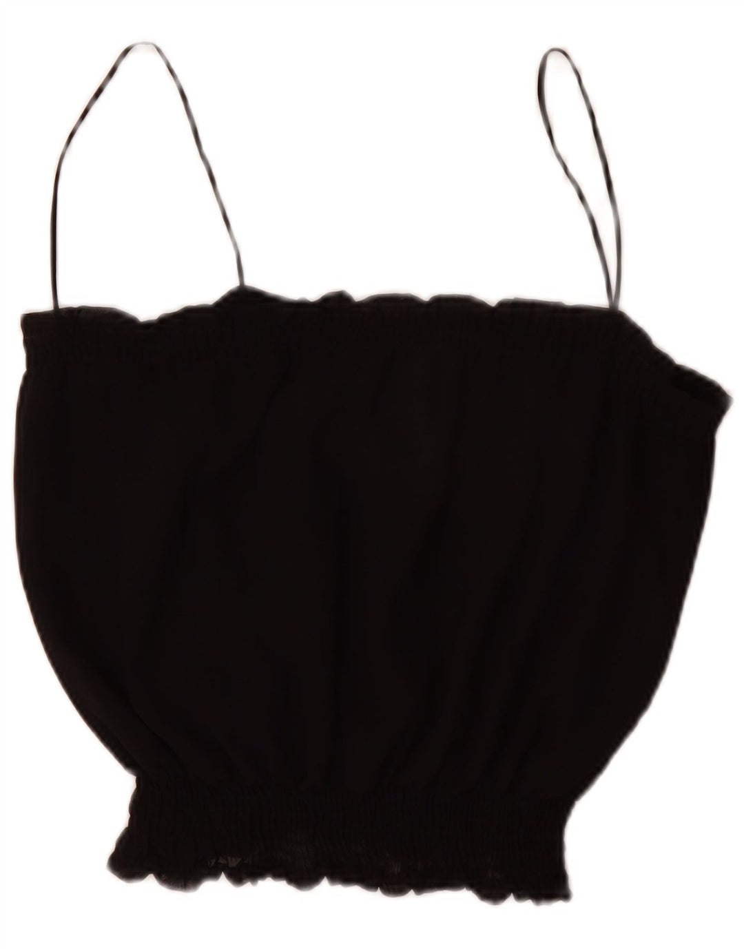 Zara Womens Cami Top UK 16 Grande Poliéster Preto