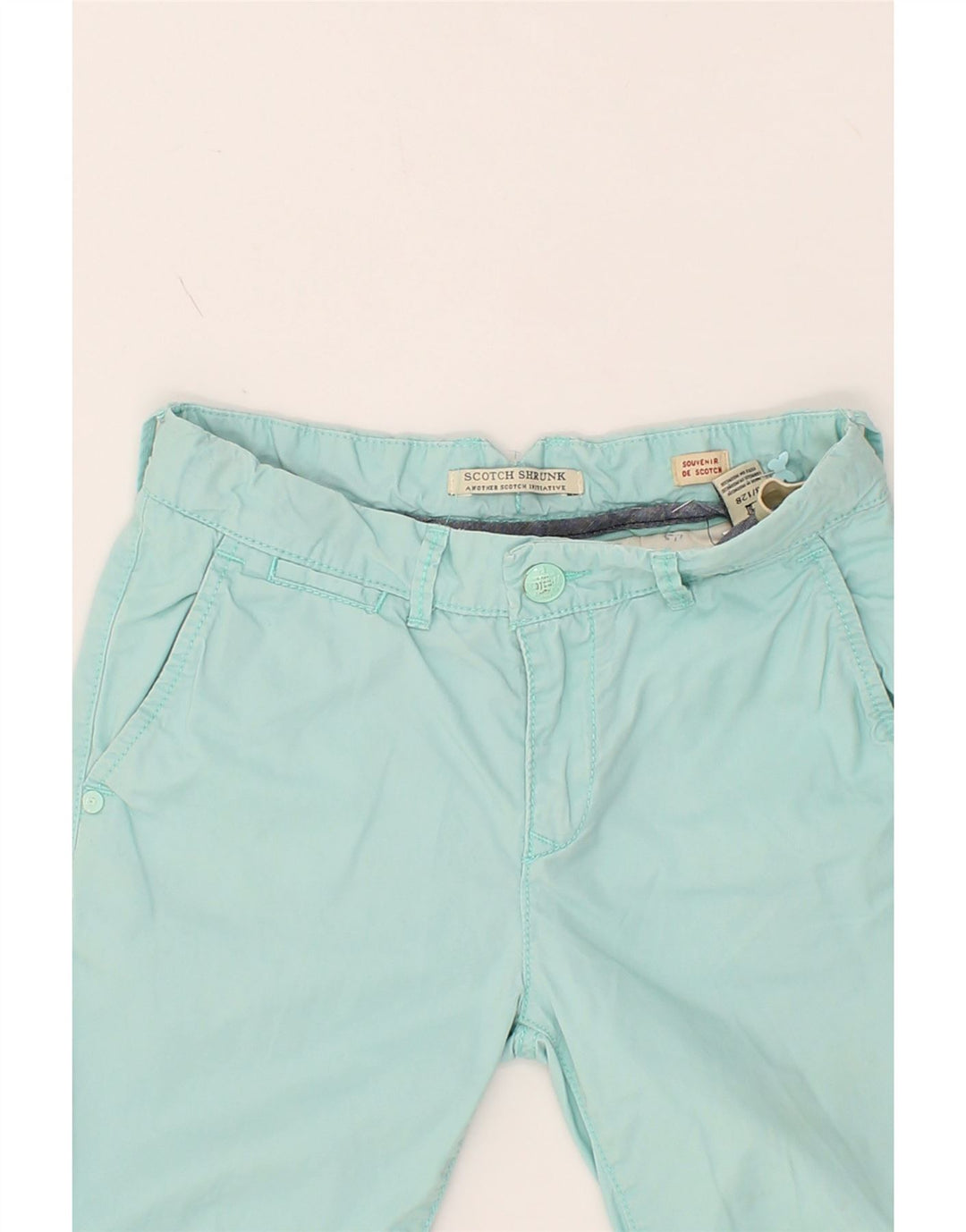 SCOTCH SHRUNK Girls Chino Shorts 7-8 Years W22  Turquoise Cotton Vintage Scotch Shrunk and Second-Hand Scotch Shrunk from Messina Hembry 