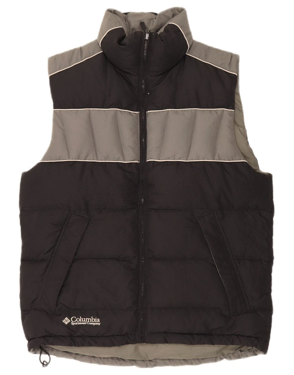 Colete acolchoado masculino Columbia UK 36 pequeno preto colorido em poliéster esportivo