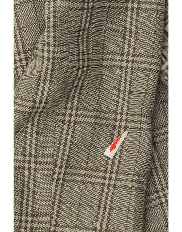 Jaqueta blazer feminina Topshop com peito duplo alto Reino Unido 12 xadrez verde médio
