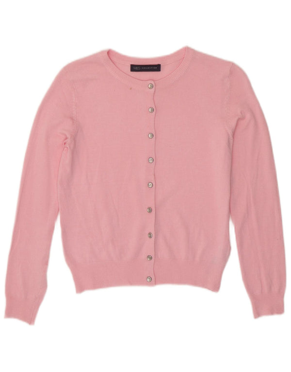 Suéter cardigã feminino Marks & Spencer Reino Unido 8 viscose rosa pequena