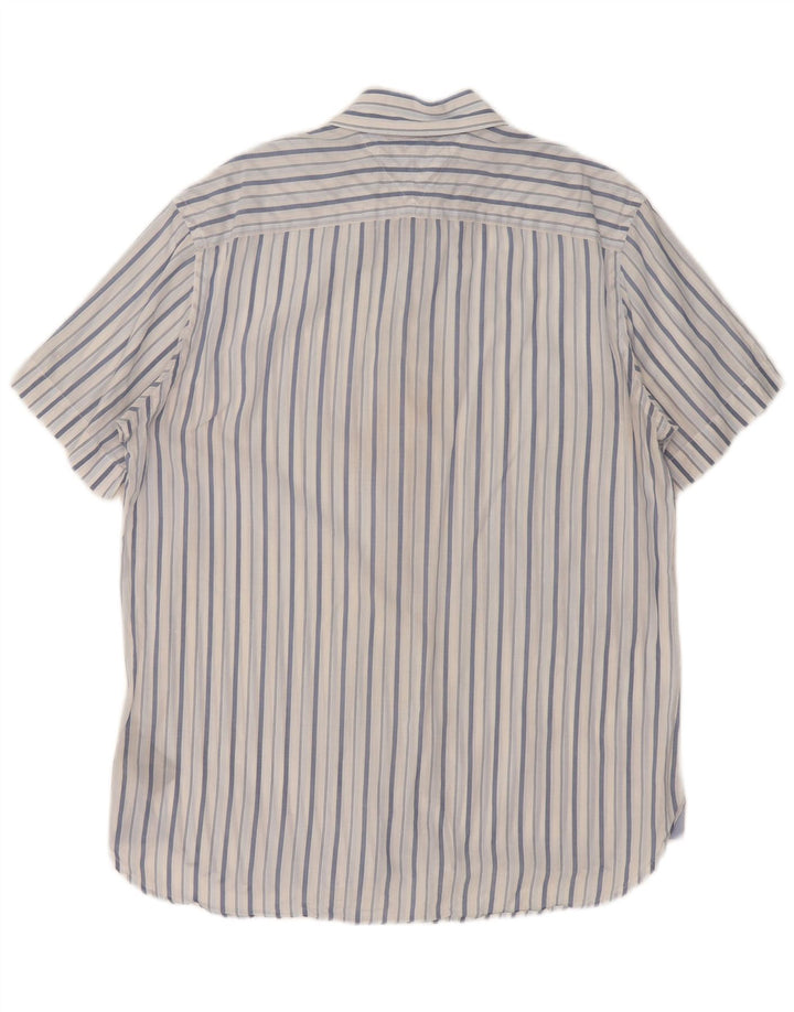 Camisa masculina de manga curta Tommy Hilfiger listrada azul médio