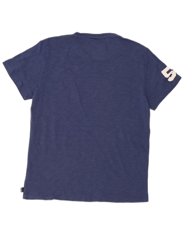 Camiseta gráfica masculina Superdry Top 2XL algodão azul