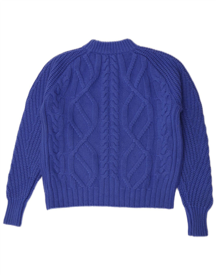 Suéter feminino Marks & Spencer Autograph com gola tartaruga Reino Unido 8 pequeno azul