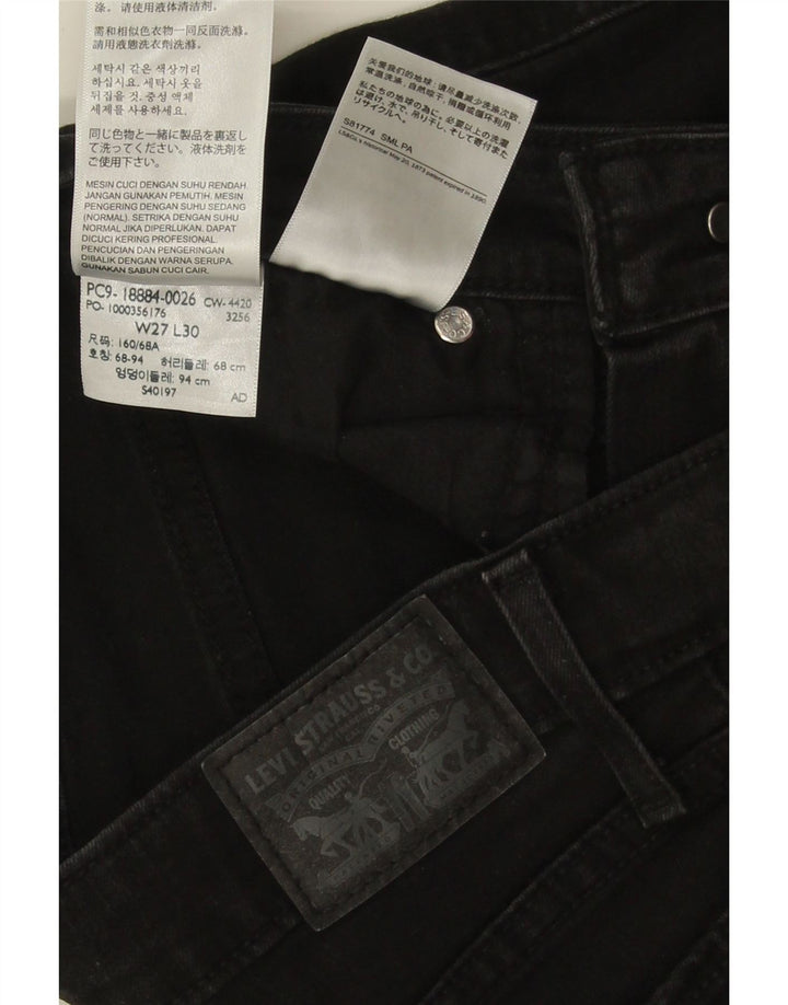 Calça jeans feminina Levi's 712 Slim W27 L28 algodão preto