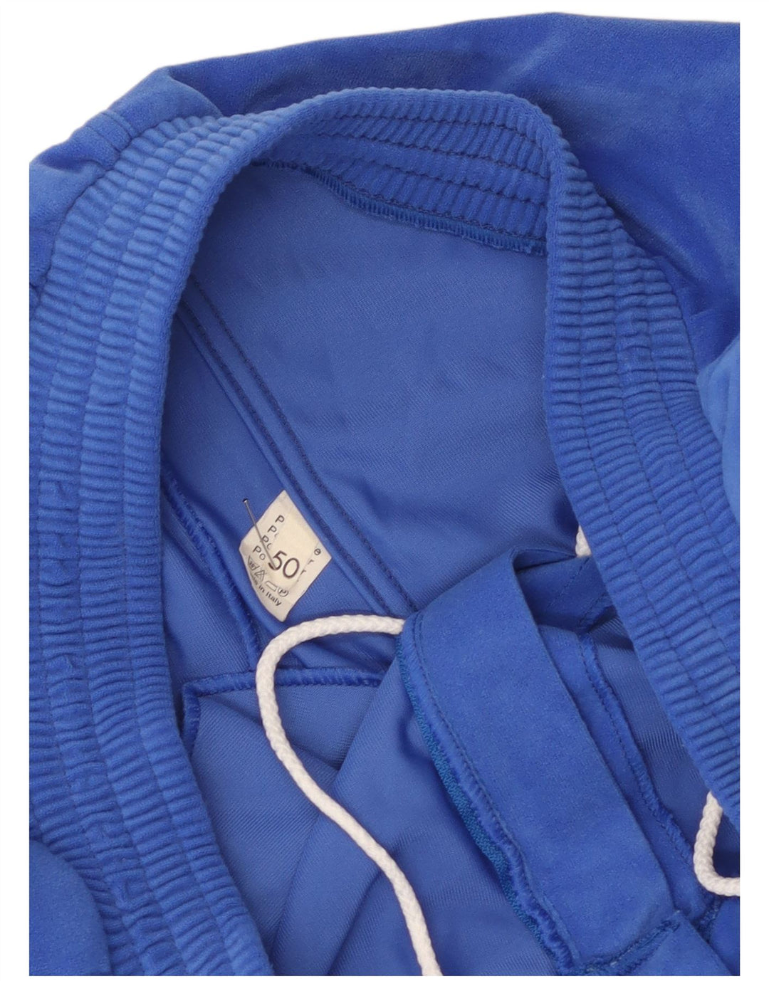 Calça de treino masculina vintage IT 50 poliéster azul grande