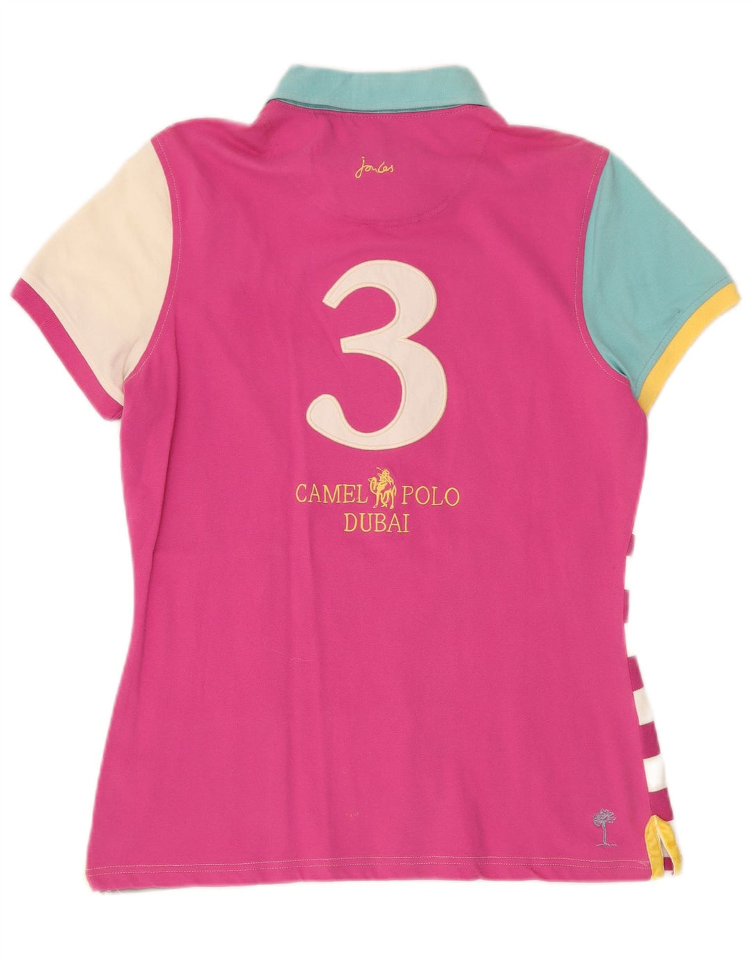 Camisa polo feminina TOM JOULE Dubai com estampa de rugby Reino Unido 16 grande multicolorida