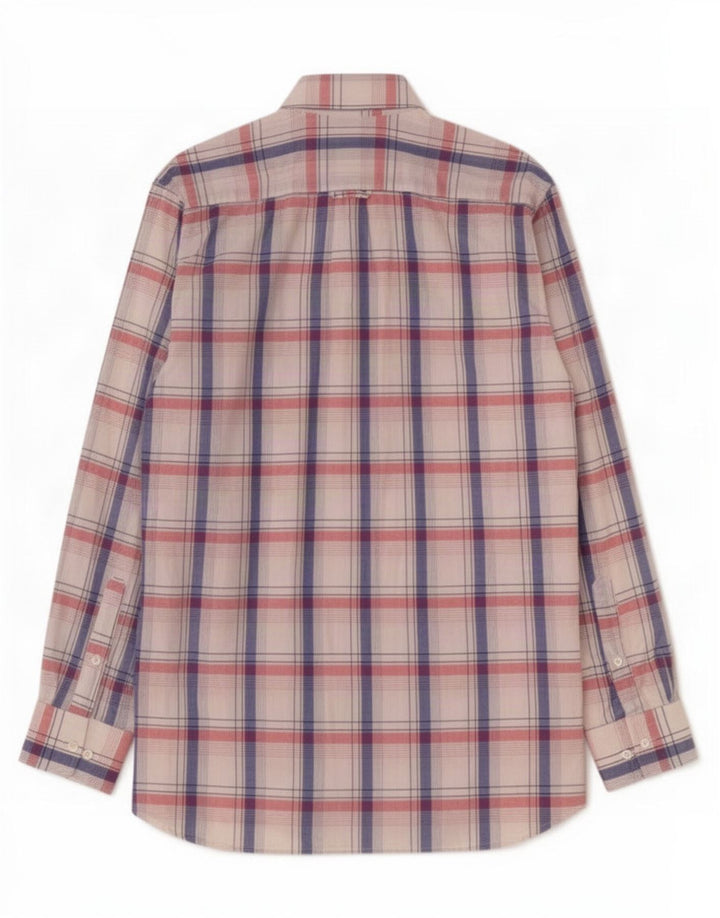 Camisa masculina Gant média xadrez multicolorida de algodão
