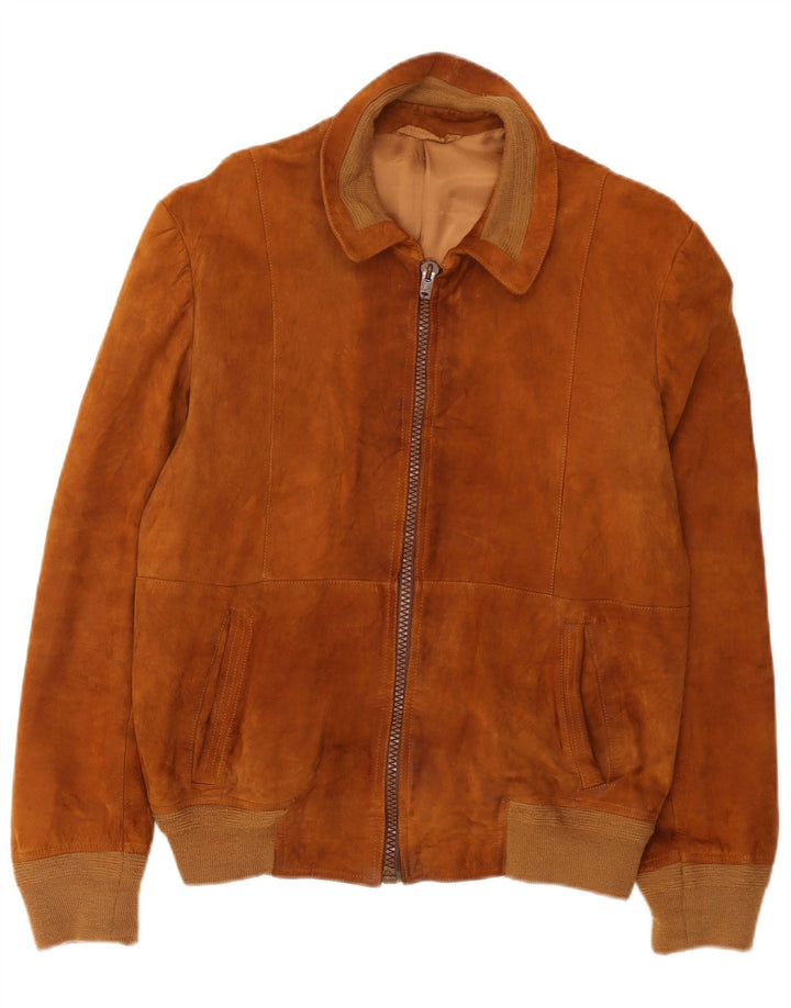 Jaqueta bomber masculina vintage de camurça IT 52 XL marrom