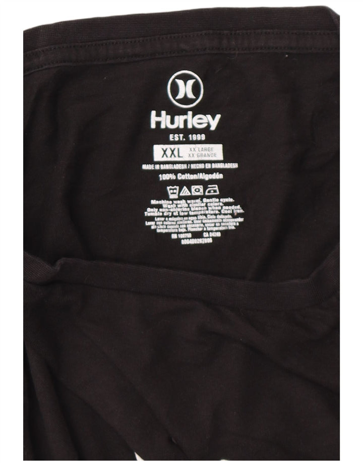 Camiseta gráfica masculina HURLEY Top XL algodão preto