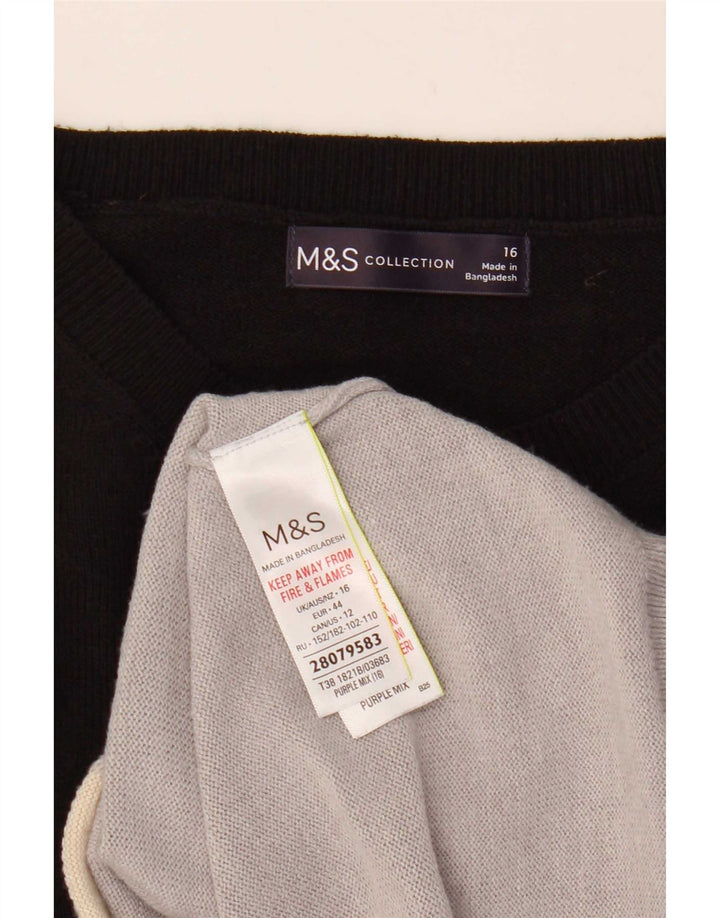 Suéter feminino Marks & Spencer com gola canoa Reino Unido 16 grande multicolorido