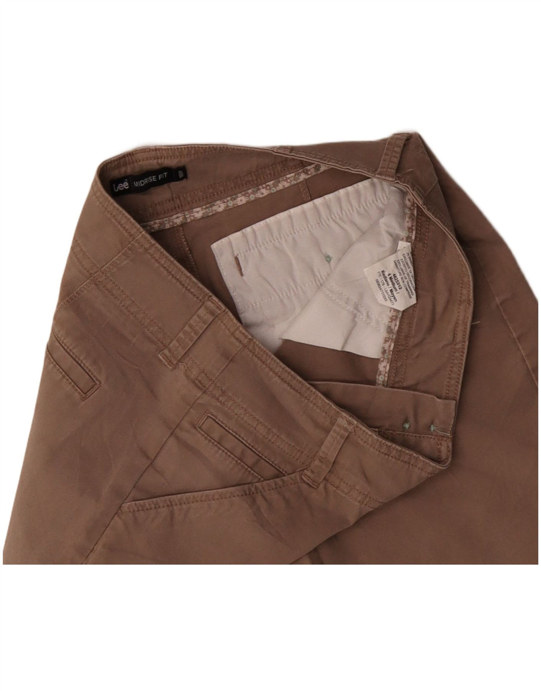 Shorts casuais femininos de cintura média LEE EUA 6 médio W32 algodão bege