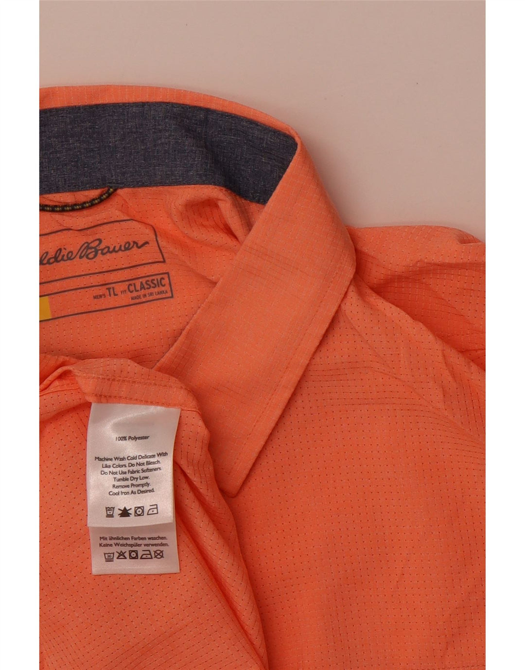 EDDIE BAUER Camisa masculina clássica de manga curta com ajuste clássico grande laranja