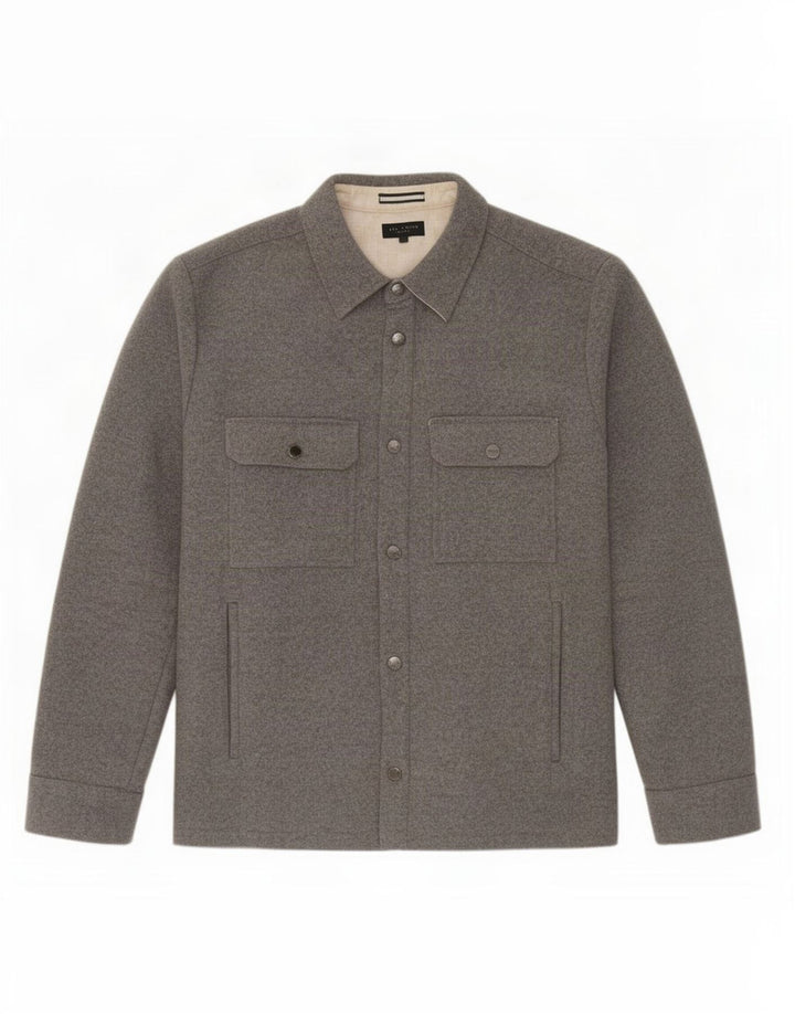 Jaqueta bomber masculina Ted Baker tamanho 5 XL lã cinza