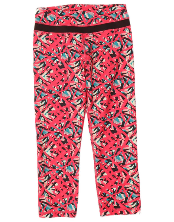 Puma Womens Capri Leggings UK 8 Pequeno Rosa Geométrico