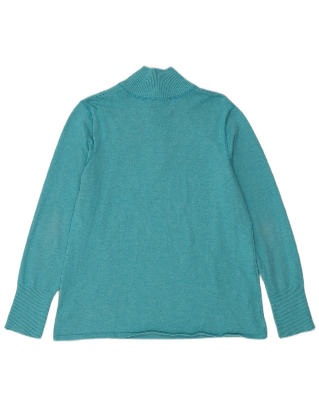 Suéter feminino Eddie Bauer com zíper e gola em poliéster UK 18 XL azul poliéster