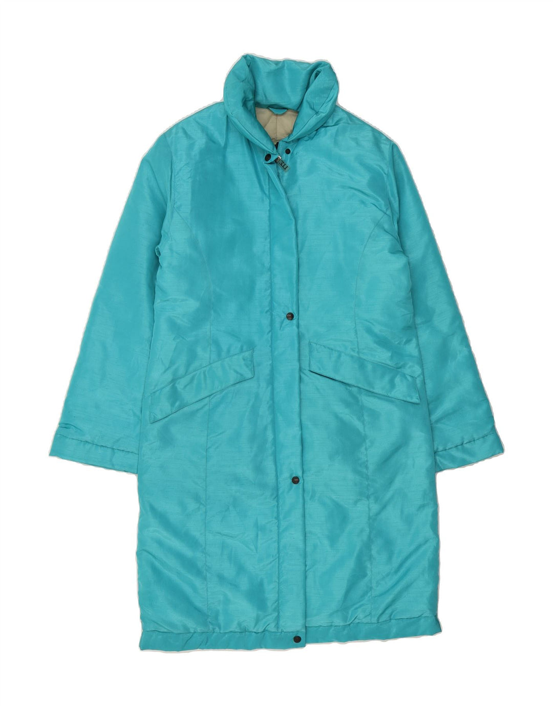 VINTAGE Womens Padded Coat UK 14 Medium Blue Vintage Vintage and Second-Hand Vintage from Messina Hembry 