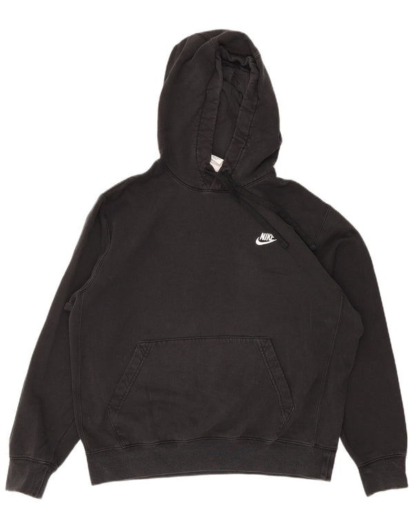 Nike Womens Hoodie Jumper UK 14 Médio Algodão Preto