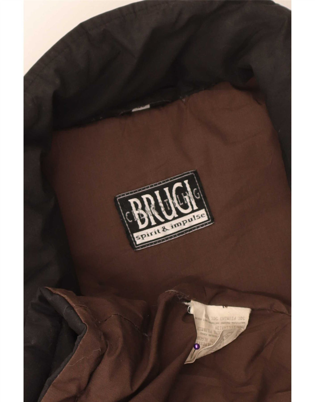 Casaco acolchoado feminino Brugi IT 46 grande poliéster preto