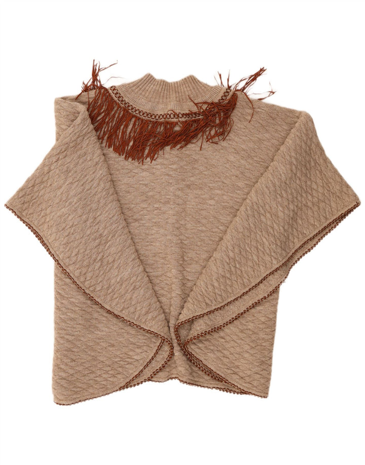 ONYX Poncho Jumper feminino tamanho único lã bege