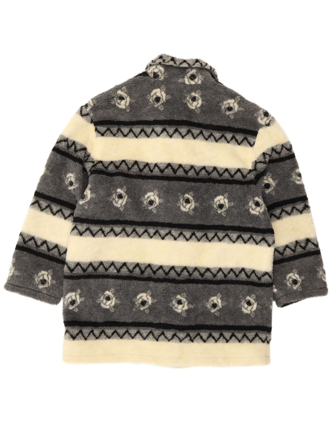 Casaco corta-vento feminino VINTAGE Sherpa Reino Unido 20/22 2XL listrado bege