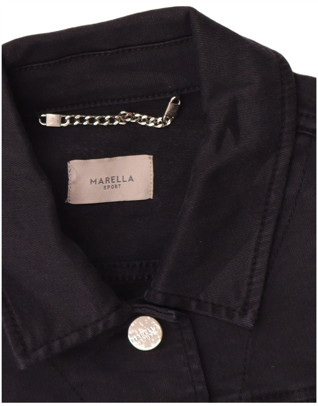 Jaqueta jeans feminina MARELLA UK 10 pequena azul marinho