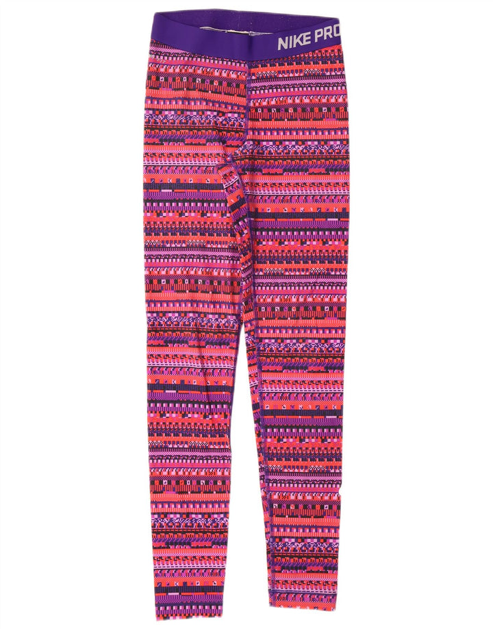 Leggings femininas Nike Dri Fit Graphic UK 8 pequenas multicoloridas geométricas