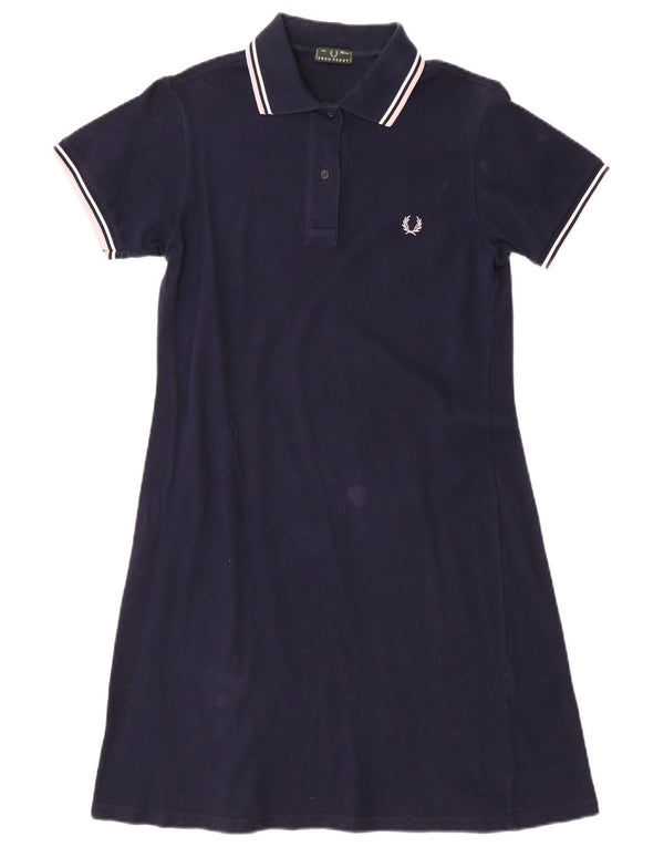 Vestido polo feminino Fred Perry 15-16 anos azul marinho listrado algodão
