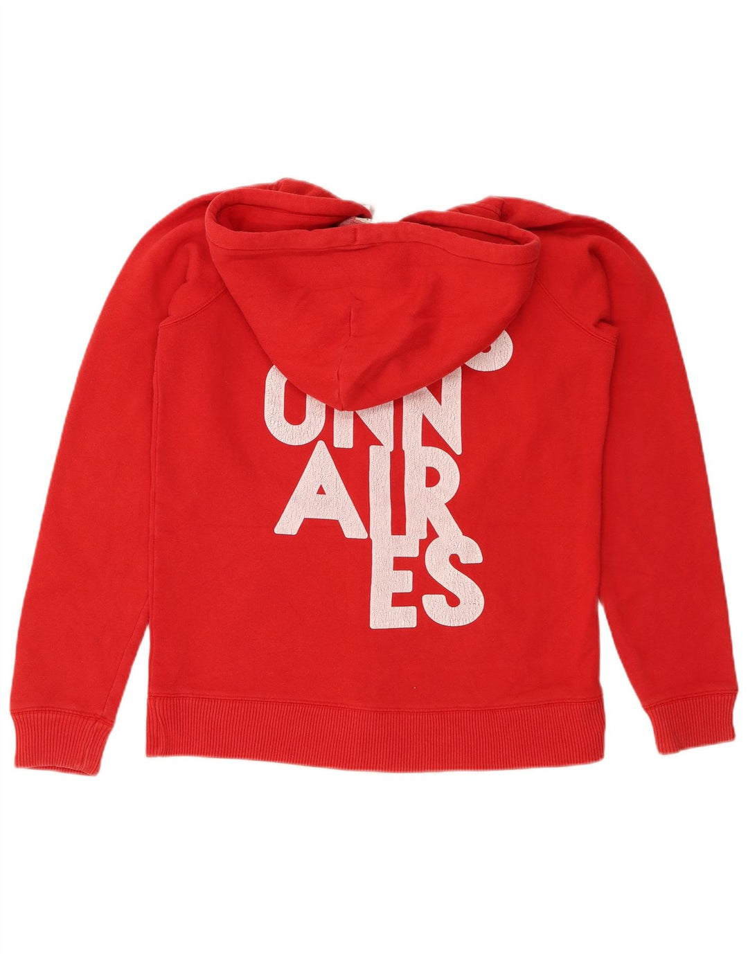 Suéter feminino Jack Wills com capuz e zíper gráfico Reino Unido 14 grande algodão vermelho