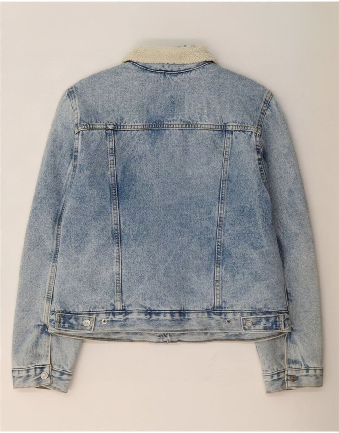 Jaqueta jeans feminina Levi's Sherpa Reino Unido 16 grande azul poliéster