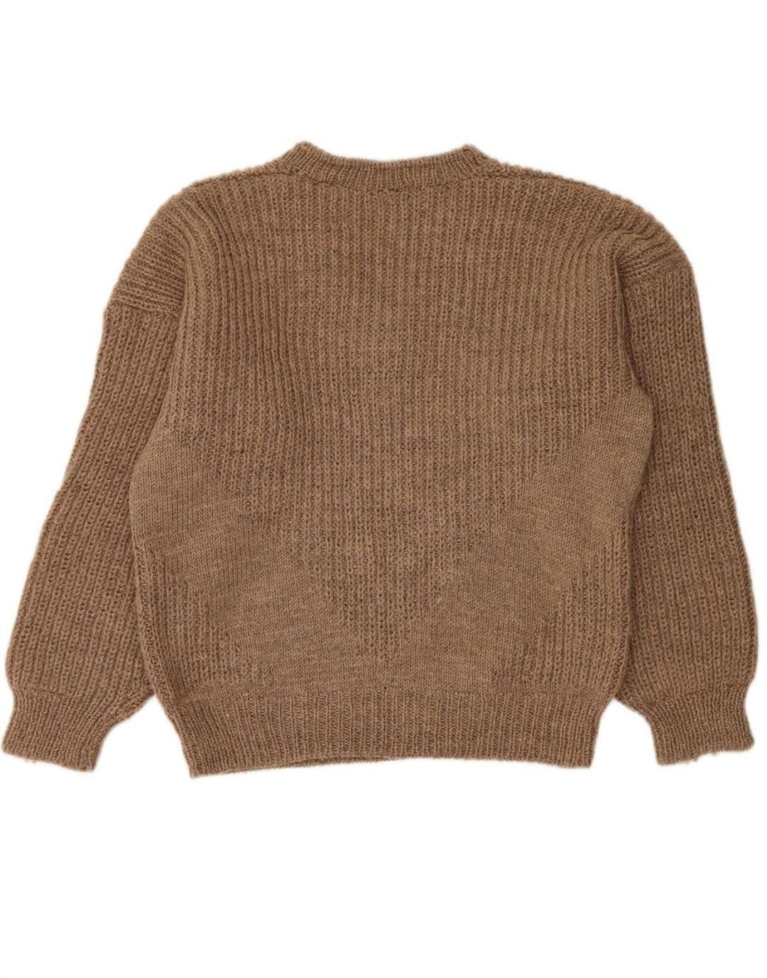 Suéter masculino VINTAGE com decote em V marrom médio
