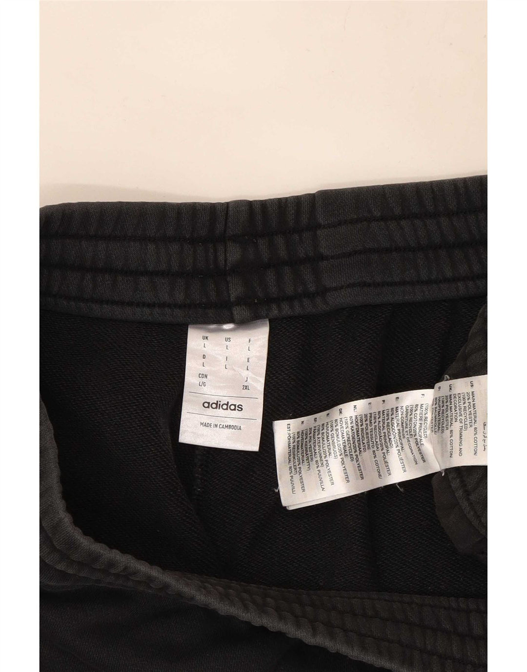 Adidas Mens Sport Shorts Grande Algodão Preto