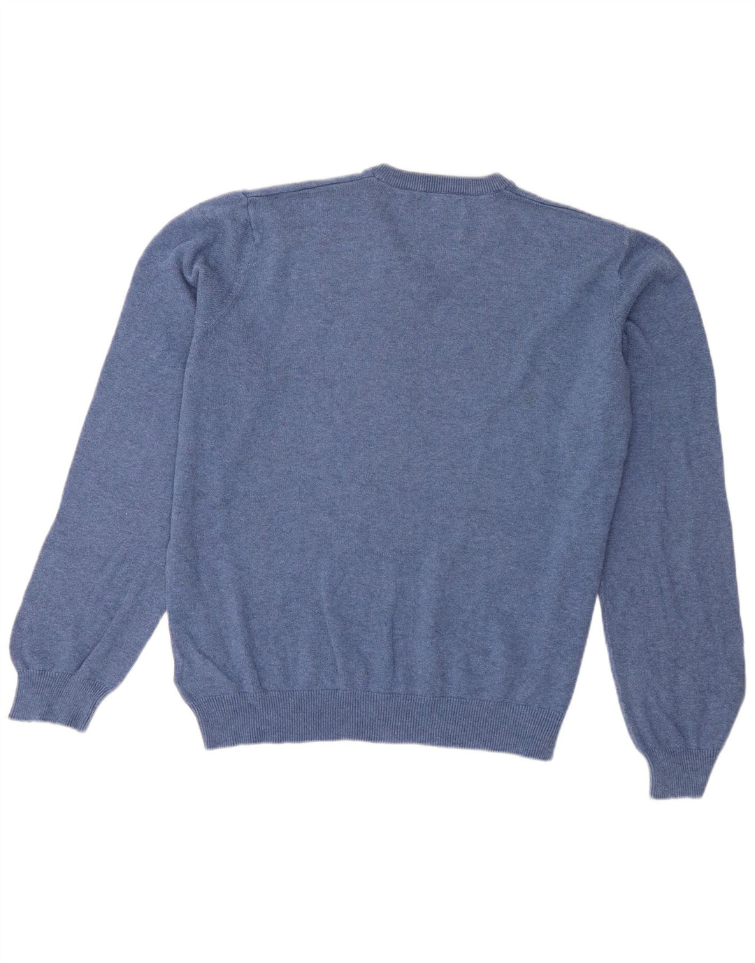 Suéter masculino Marks & Spencer com decote em V grande algodão azul