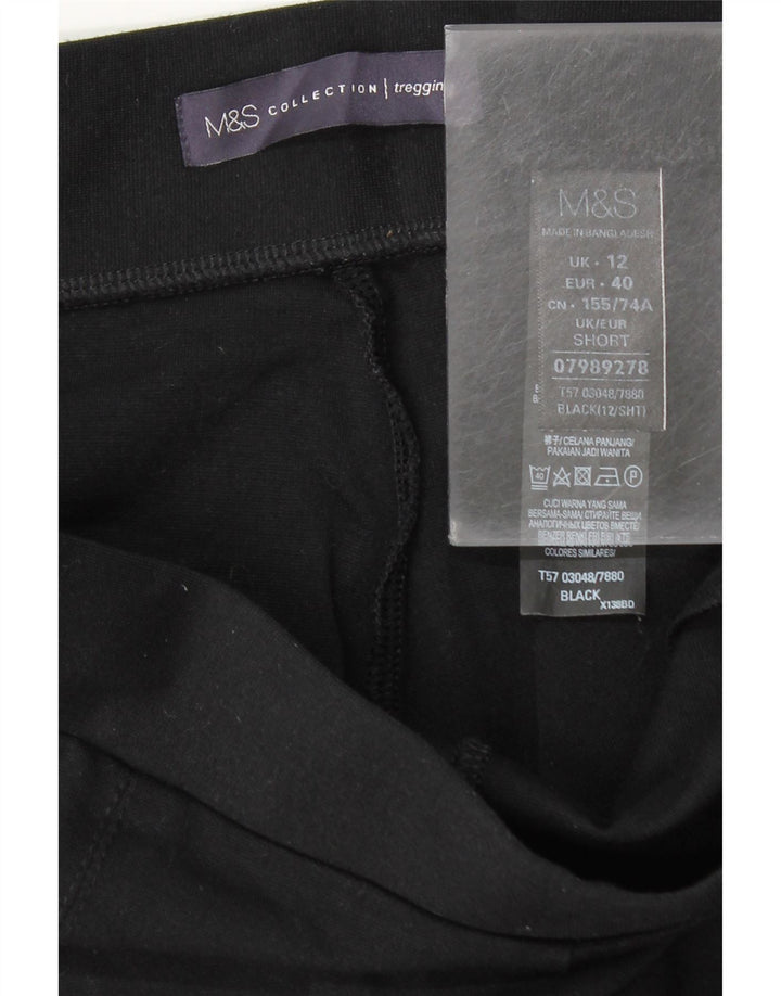 Leggings femininos Marks & Spencer Reino Unido 12 viscose preta média