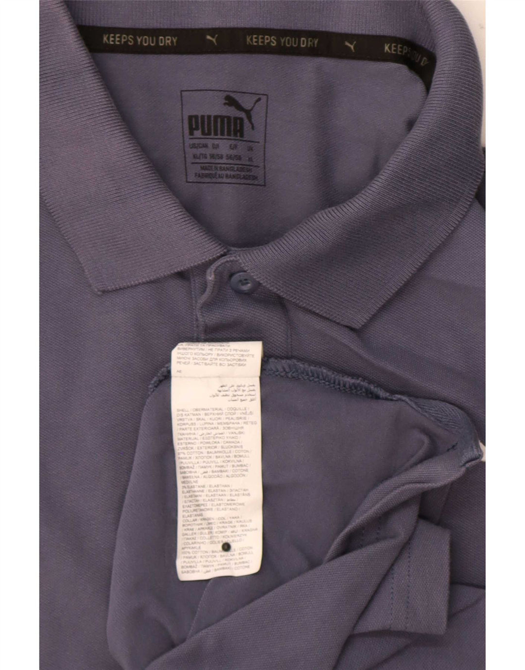 Camisa polo masculina Puma XL cinza algodão