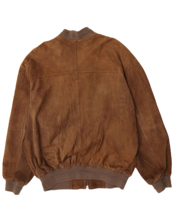 Jaqueta bomber masculina Montes camurça EU 52 XL couro marrom