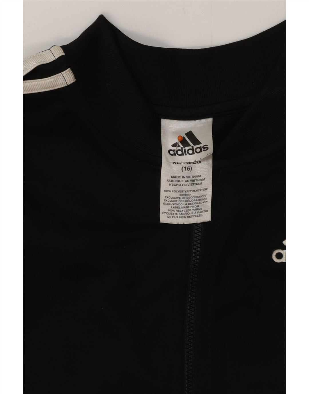 ADIDAS Meninos Tracksuit Top Jacket 15-16 Anos XL Preto Poliéster
