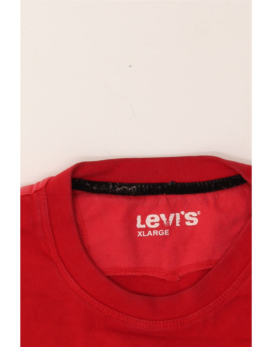 LEVI'S Mens Graphic Top Long Sleeve XL Red Cotton Vintage Levi's and Second-Hand Levi's from Messina Hembry 